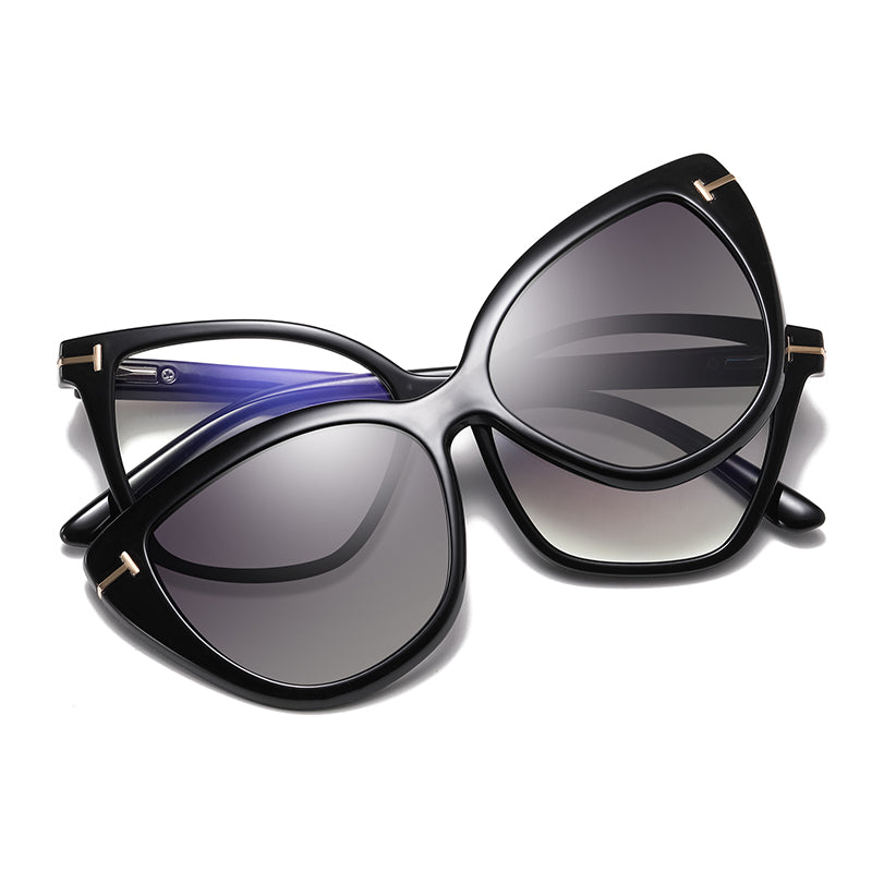 Malcolm - Square Frame/Cat's Eye Switchable Lenses, 1 for 3