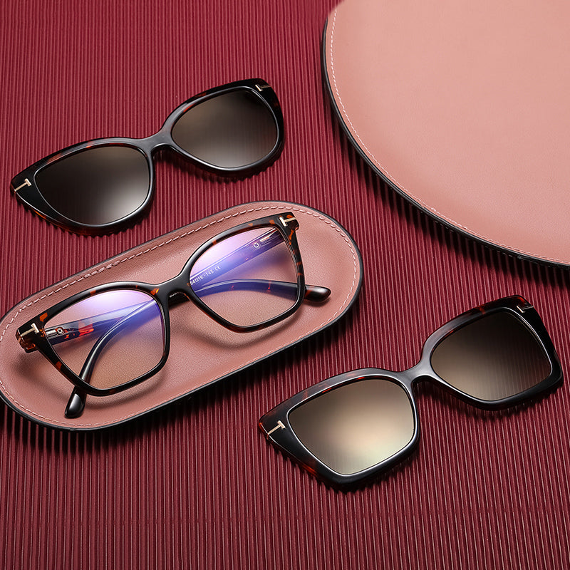 Malcolm - Square Frame/Cat's Eye Switchable Lenses, 1 for 3
