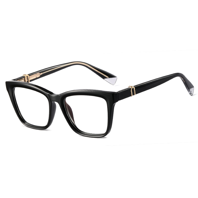Liam Rectangle Black Crystal Glasses
