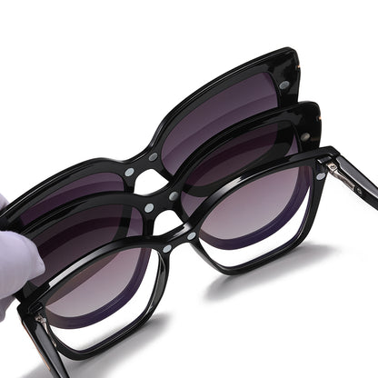 Malcolm - Square Frame/Cat's Eye Switchable Lenses, 1 for 3